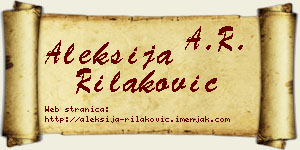 Aleksija Rilaković vizit kartica